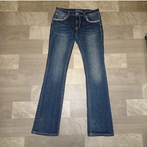 Grace In LA Easy Fit Womens Bootcut Jeans Embellished Pockets Size 30